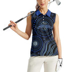 Australia Indigenous Women Sleeveless Polo Shirt Aboriginal Mustache - Aussie Hoodie