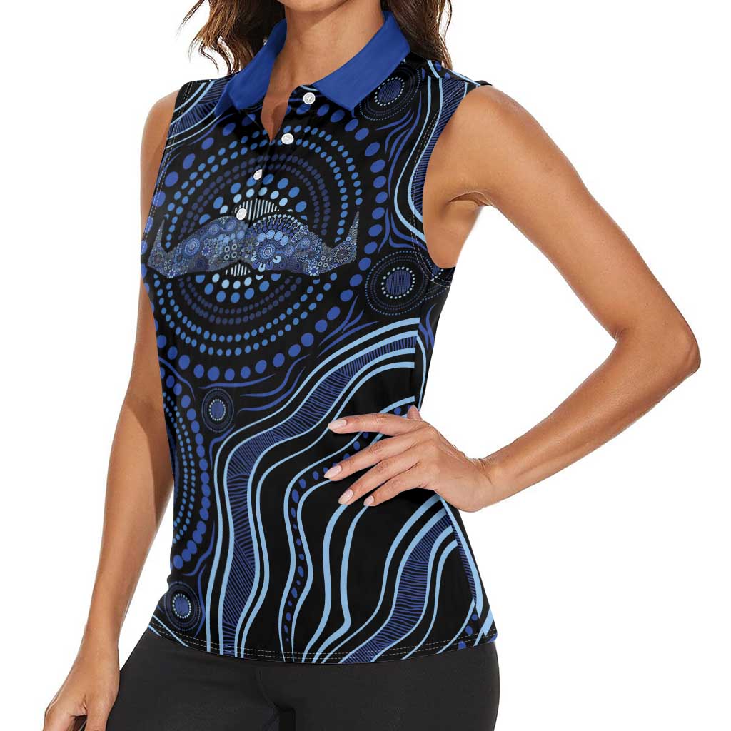 Australia Indigenous Women Sleeveless Polo Shirt Aboriginal Mustache - Aussie Hoodie
