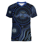 Australia Indigenous Women V-Neck T-Shirt Aboriginal Mustache - Aussie Hoodie