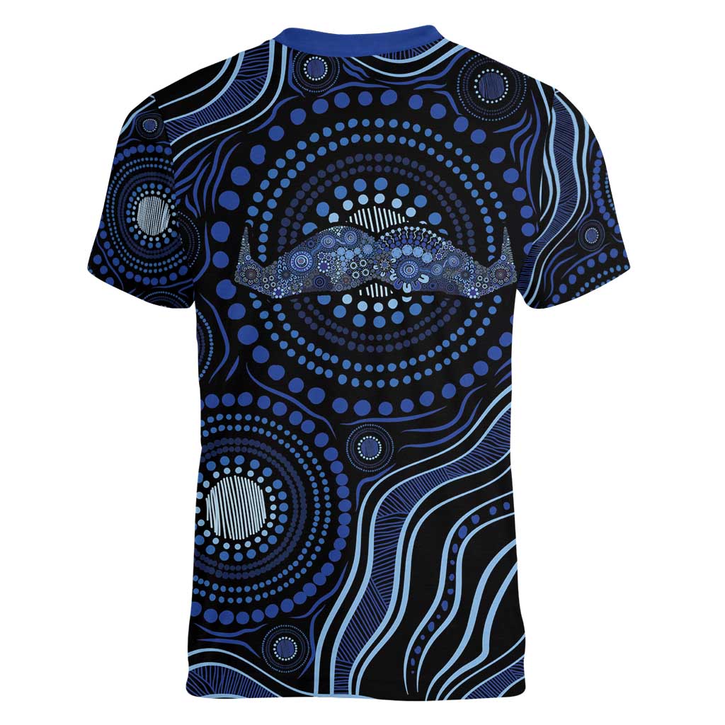 Australia Indigenous Women V-Neck T-Shirt Aboriginal Mustache - Aussie Hoodie
