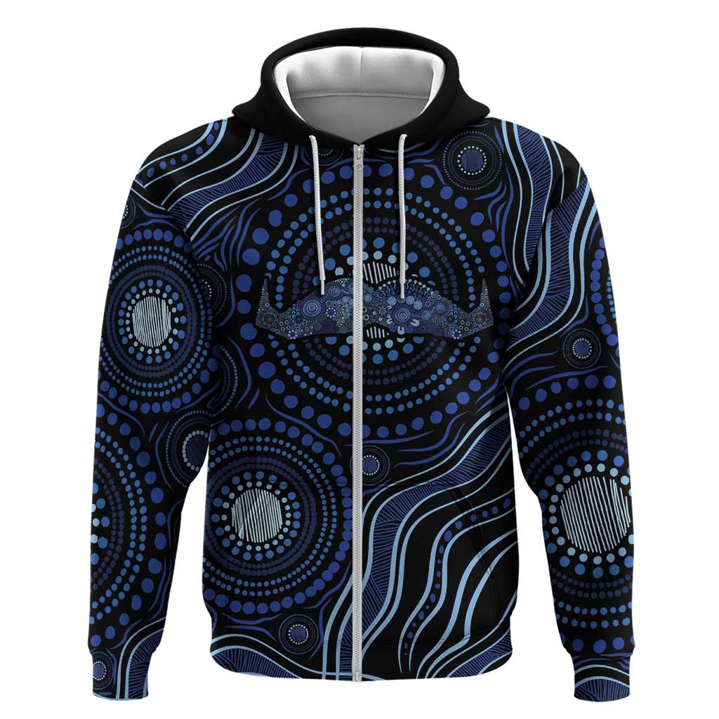 Australia Indigenous Zip Hoodie Aboriginal Mustache - Aussie Hoodie
