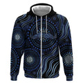Australia Indigenous Zip Hoodie Aboriginal Mustache - Aussie Hoodie