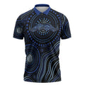 Australia Indigenous Zipper Polo Shirt Aboriginal Mustache - Aussie Hoodie