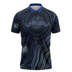 Australia Indigenous Zipper Polo Shirt Aboriginal Mustache - Aussie Hoodie