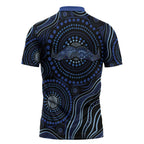Australia Indigenous Zipper Polo Shirt Aboriginal Mustache - Aussie Hoodie
