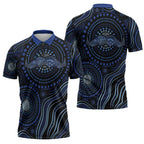 Australia Indigenous Zipper Polo Shirt Aboriginal Mustache - Aussie Hoodie