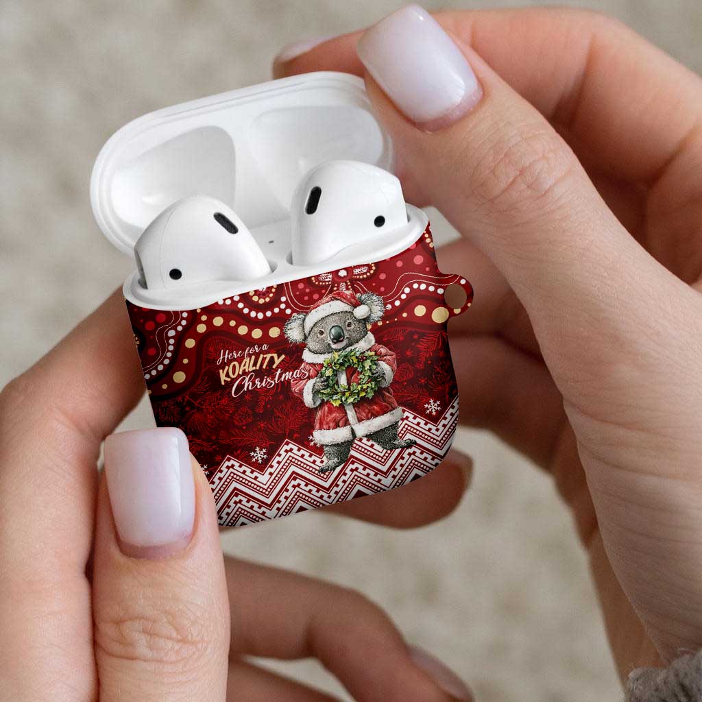 Here For A Koality Xmas Australia Abogirinal AirPods Case Santa Koala - Aussie Hoodie
