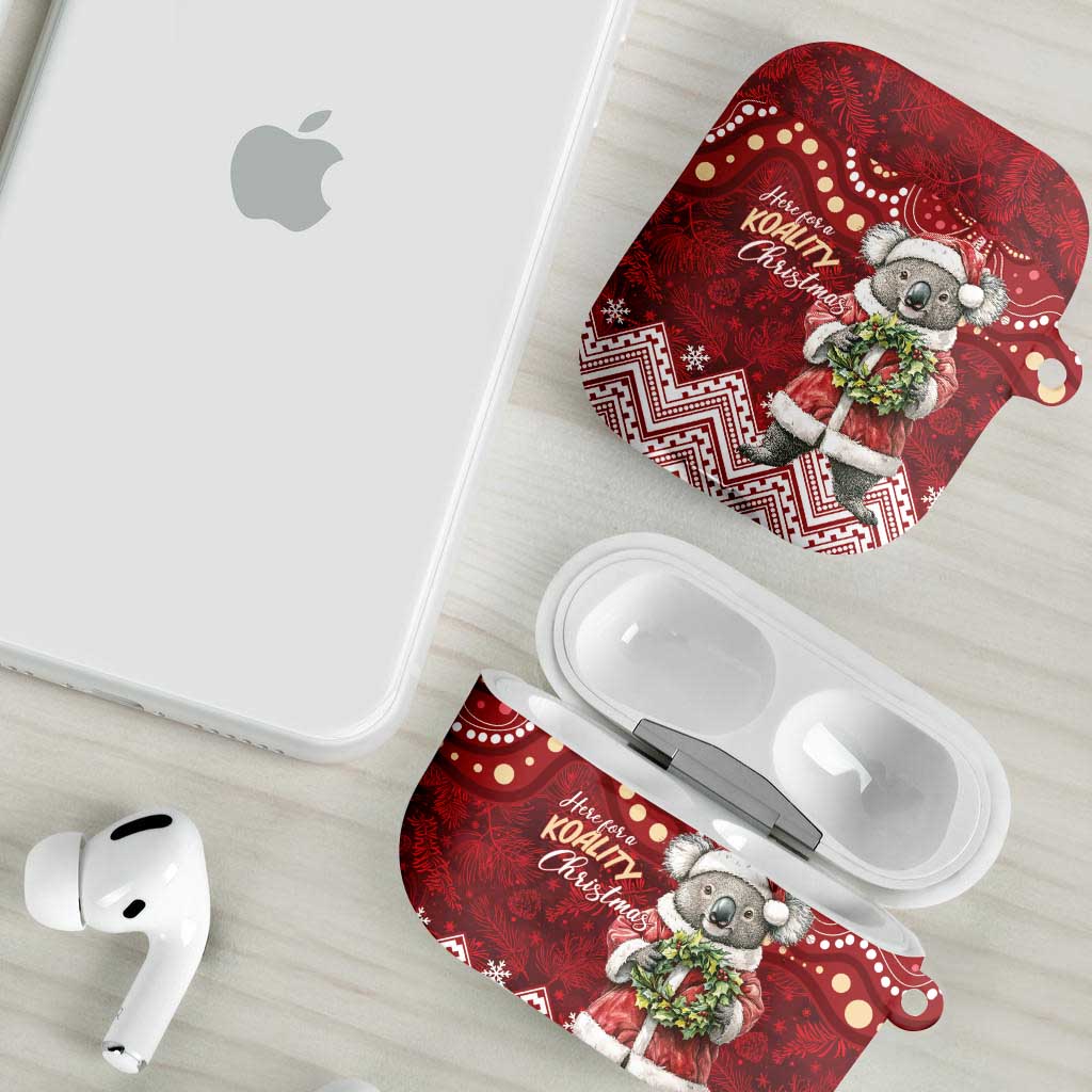 Here For A Koality Xmas Australia Abogirinal AirPods Case Santa Koala - Aussie Hoodie