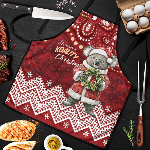 Here For A Koality Xmas Australia Abogirinal Apron Santa Koala - Aussie Hoodie