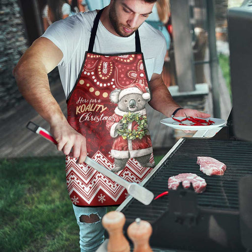 Here For A Koality Xmas Australia Abogirinal Apron Santa Koala - Aussie Hoodie