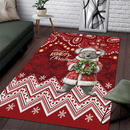 Here For A Koality Xmas Australia Abogirinal Area Rug Santa Koala - Aussie Hoodie