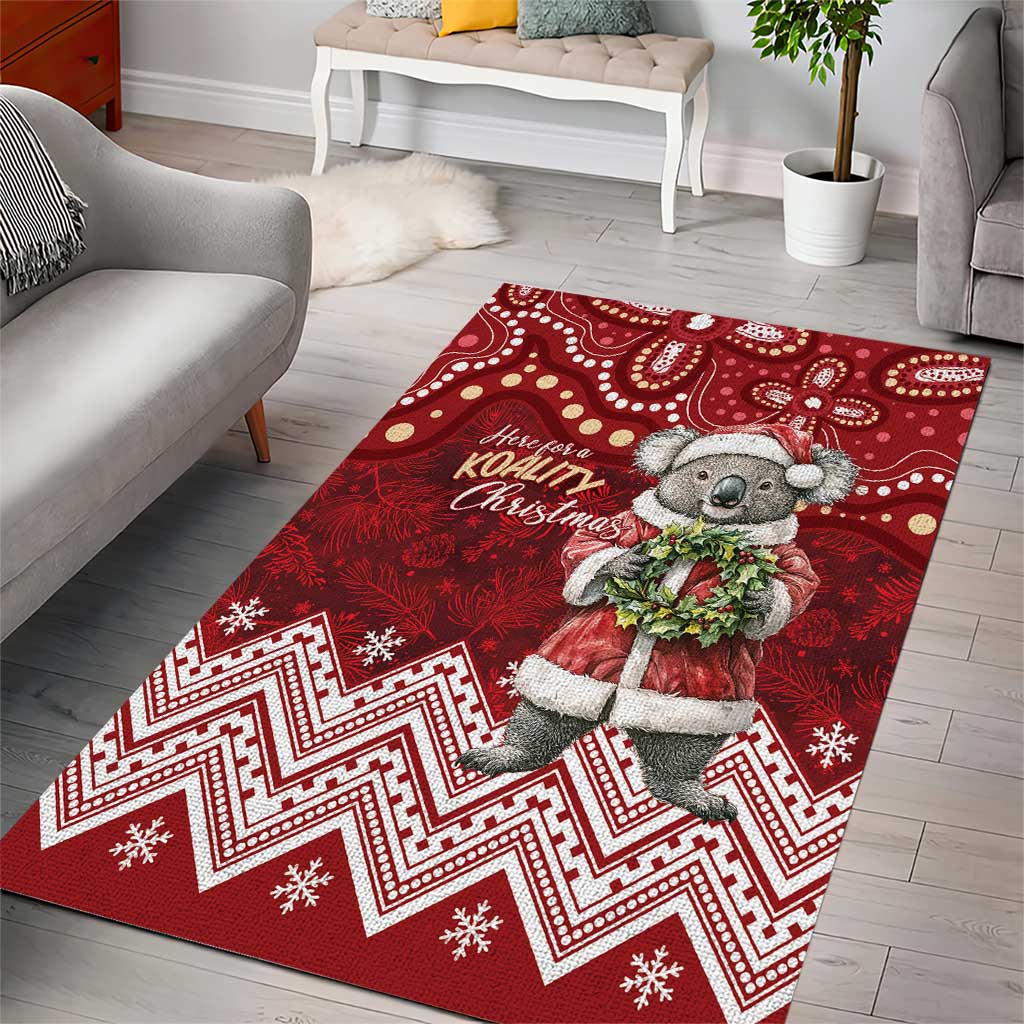 Here For A Koality Xmas Australia Abogirinal Area Rug Santa Koala - Aussie Hoodie
