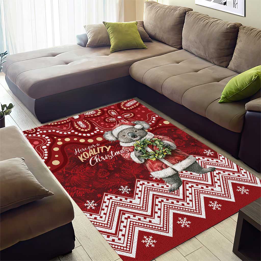 Here For A Koality Xmas Australia Abogirinal Area Rug Santa Koala - Aussie Hoodie