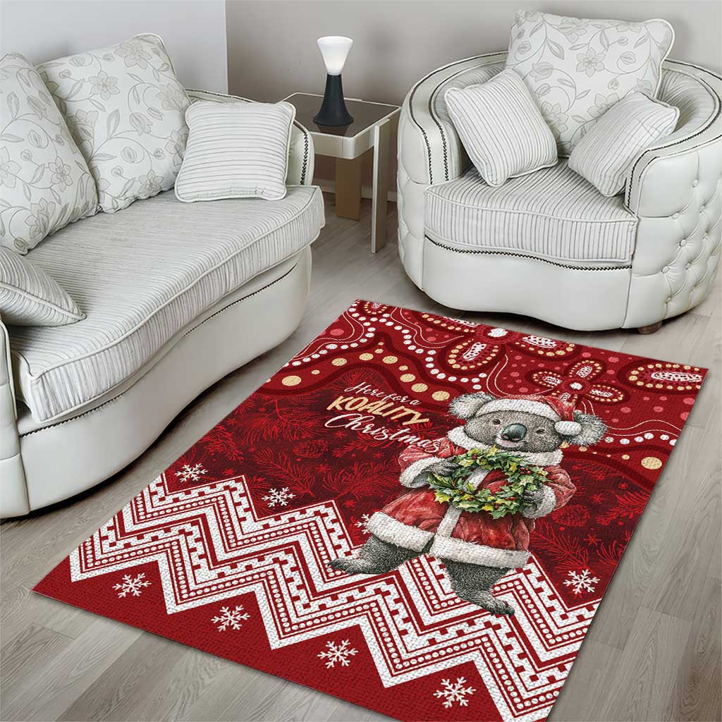 Here For A Koality Xmas Australia Abogirinal Area Rug Santa Koala - Aussie Hoodie