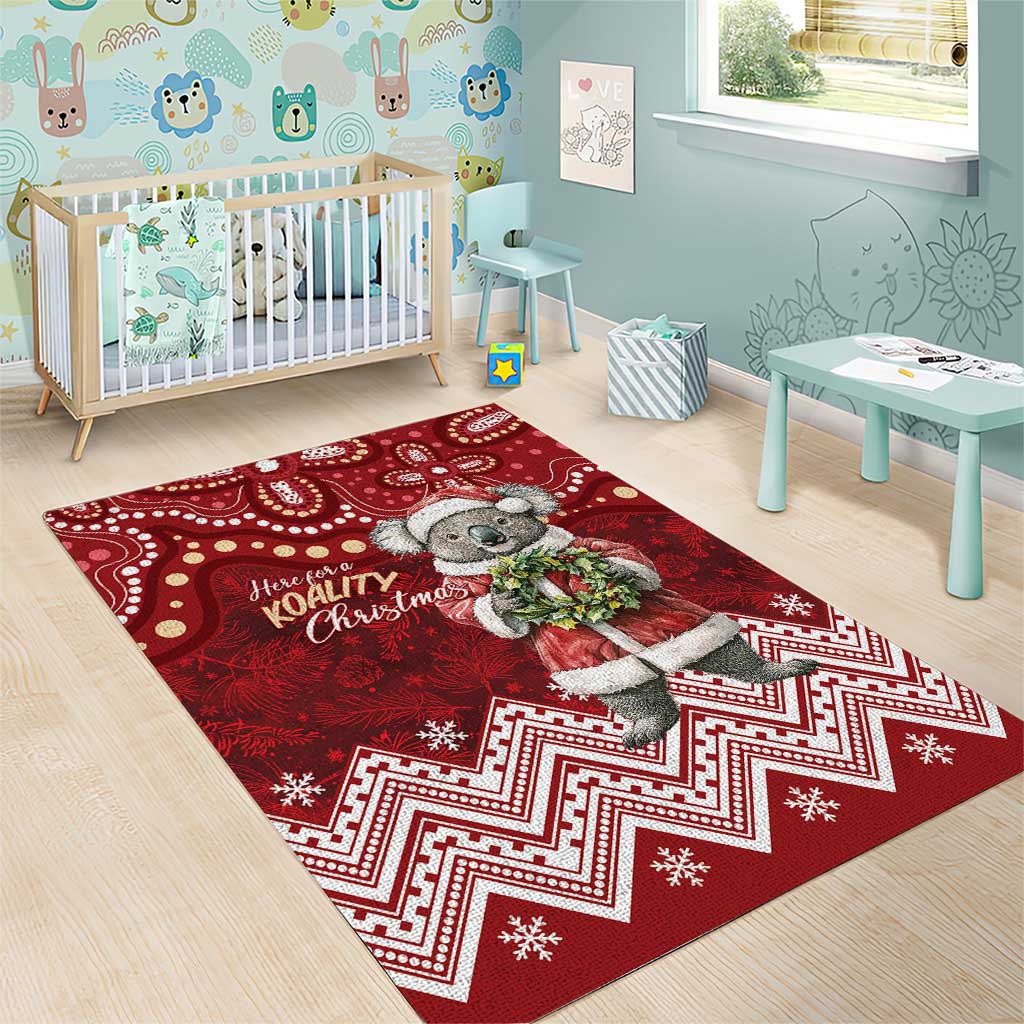Here For A Koality Xmas Australia Abogirinal Area Rug Santa Koala - Aussie Hoodie