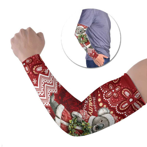Here For A Koality Xmas Australia Abogirinal Arm Sleeves Santa Koala - Aussie Hoodie
