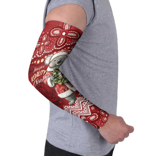 Here For A Koality Xmas Australia Abogirinal Arm Sleeves Santa Koala - Aussie Hoodie
