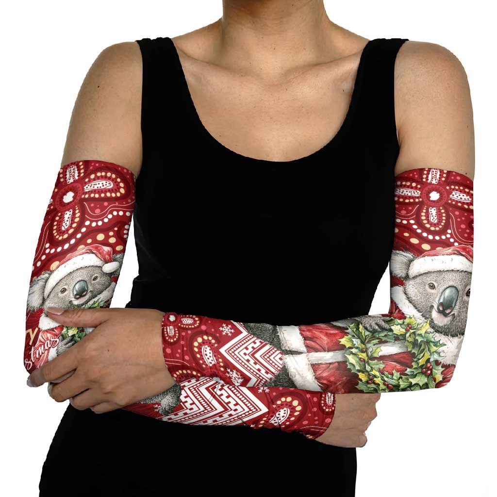 Here For A Koality Xmas Australia Abogirinal Arm Sleeves Santa Koala - Aussie Hoodie