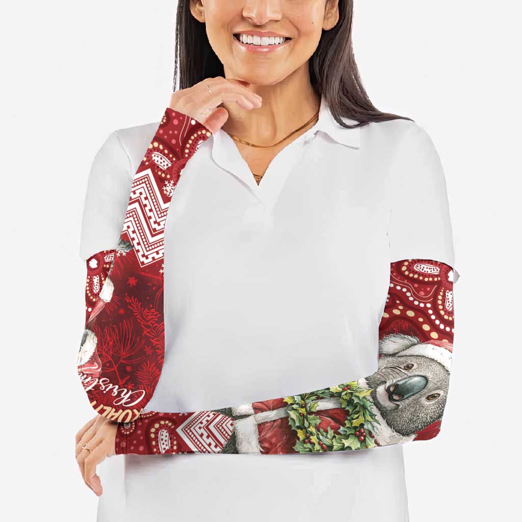 Here For A Koality Xmas Australia Abogirinal Arm Sleeves Santa Koala - Aussie Hoodie