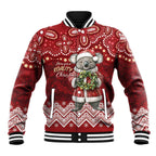 Here For A Koality Xmas Australia Abogirinal Baseball Jacket Santa Koala - Aussie Hoodie