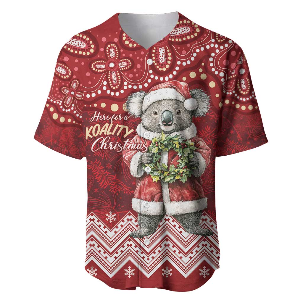Here For A Koality Xmas Australia Abogirinal Baseball Jersey Santa Koala - Aussie Hoodie