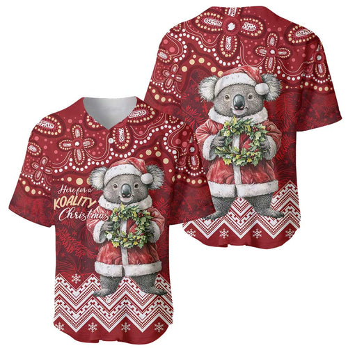 Here For A Koality Xmas Australia Abogirinal Baseball Jersey Santa Koala - Aussie Hoodie