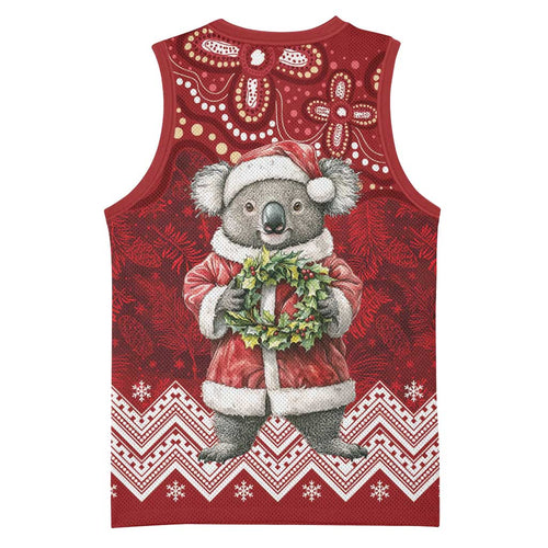 Here For A Koality Xmas Australia Abogirinal Basketball Jersey Santa Koala - Aussie Hoodie