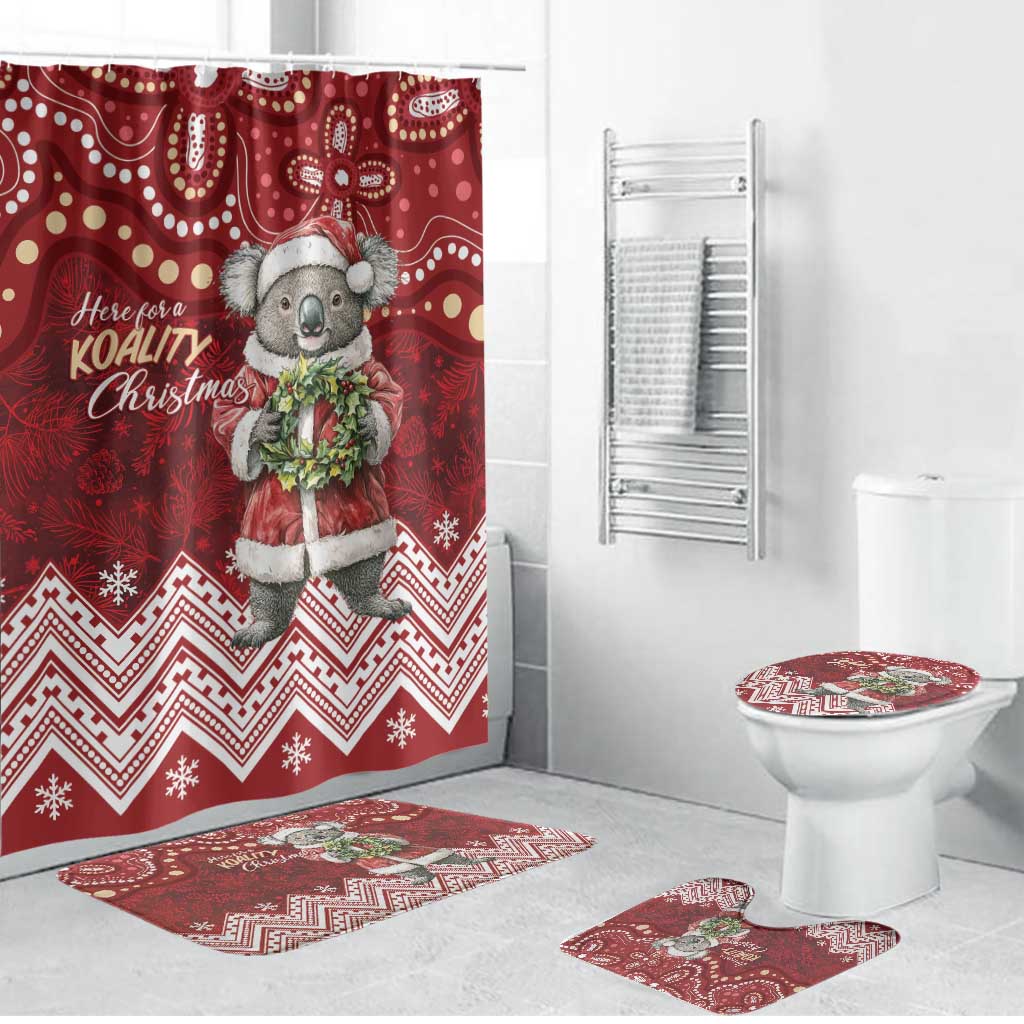 Here For A Koality Xmas Australia Abogirinal Bathroom Set Santa Koala - Aussie Hoodie