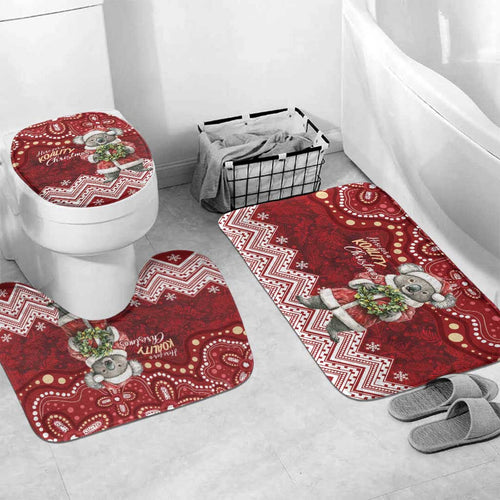 Here For A Koality Xmas Australia Abogirinal Bathroom Set Santa Koala - Aussie Hoodie