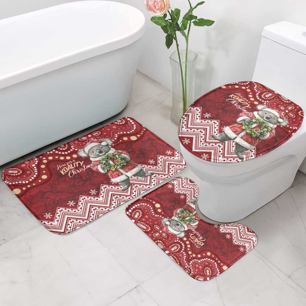 Here For A Koality Xmas Australia Abogirinal Bathroom Set Santa Koala - Aussie Hoodie
