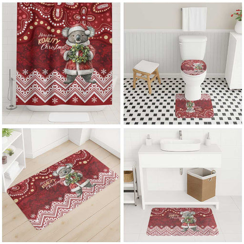 Here For A Koality Xmas Australia Abogirinal Bathroom Set Santa Koala - Aussie Hoodie