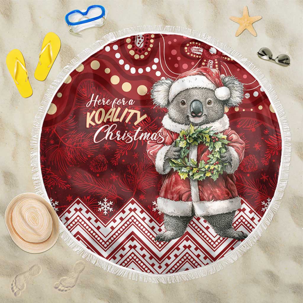 Here For A Koality Xmas Australia Abogirinal Beach Blanket Santa Koala - Aussie Hoodie