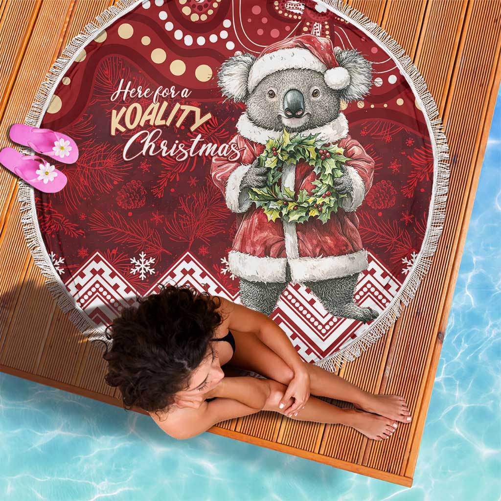 Here For A Koality Xmas Australia Abogirinal Beach Blanket Santa Koala - Aussie Hoodie