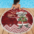 Here For A Koality Xmas Australia Abogirinal Beach Blanket Santa Koala - Aussie Hoodie