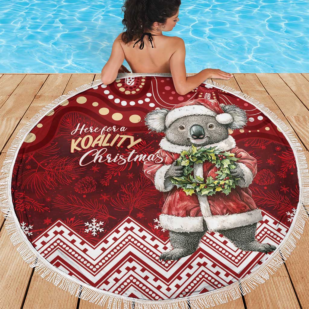 Here For A Koality Xmas Australia Abogirinal Beach Blanket Santa Koala - Aussie Hoodie
