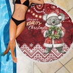 Here For A Koality Xmas Australia Abogirinal Beach Blanket Santa Koala - Aussie Hoodie