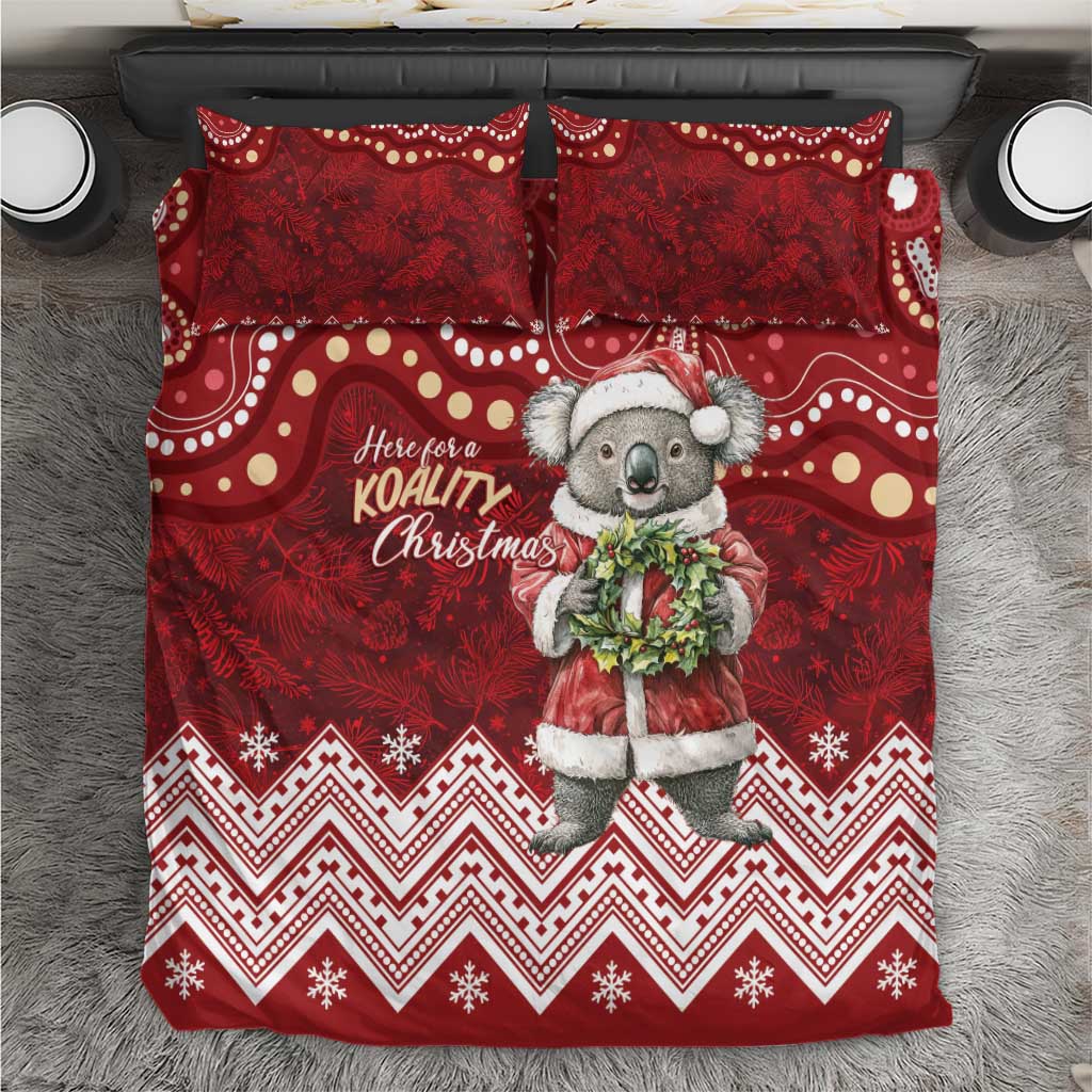 Here For A Koality Xmas Australia Abogirinal Bedding Set Santa Koala - Aussie Hoodie