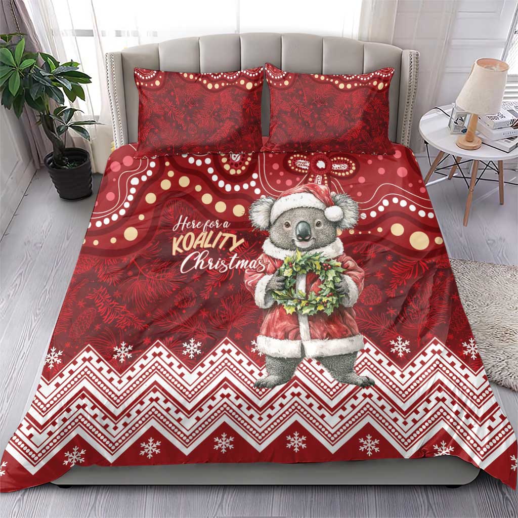 Here For A Koality Xmas Australia Abogirinal Bedding Set Santa Koala - Aussie Hoodie