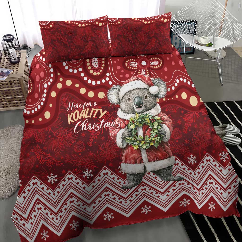 Here For A Koality Xmas Australia Abogirinal Bedding Set Santa Koala - Aussie Hoodie