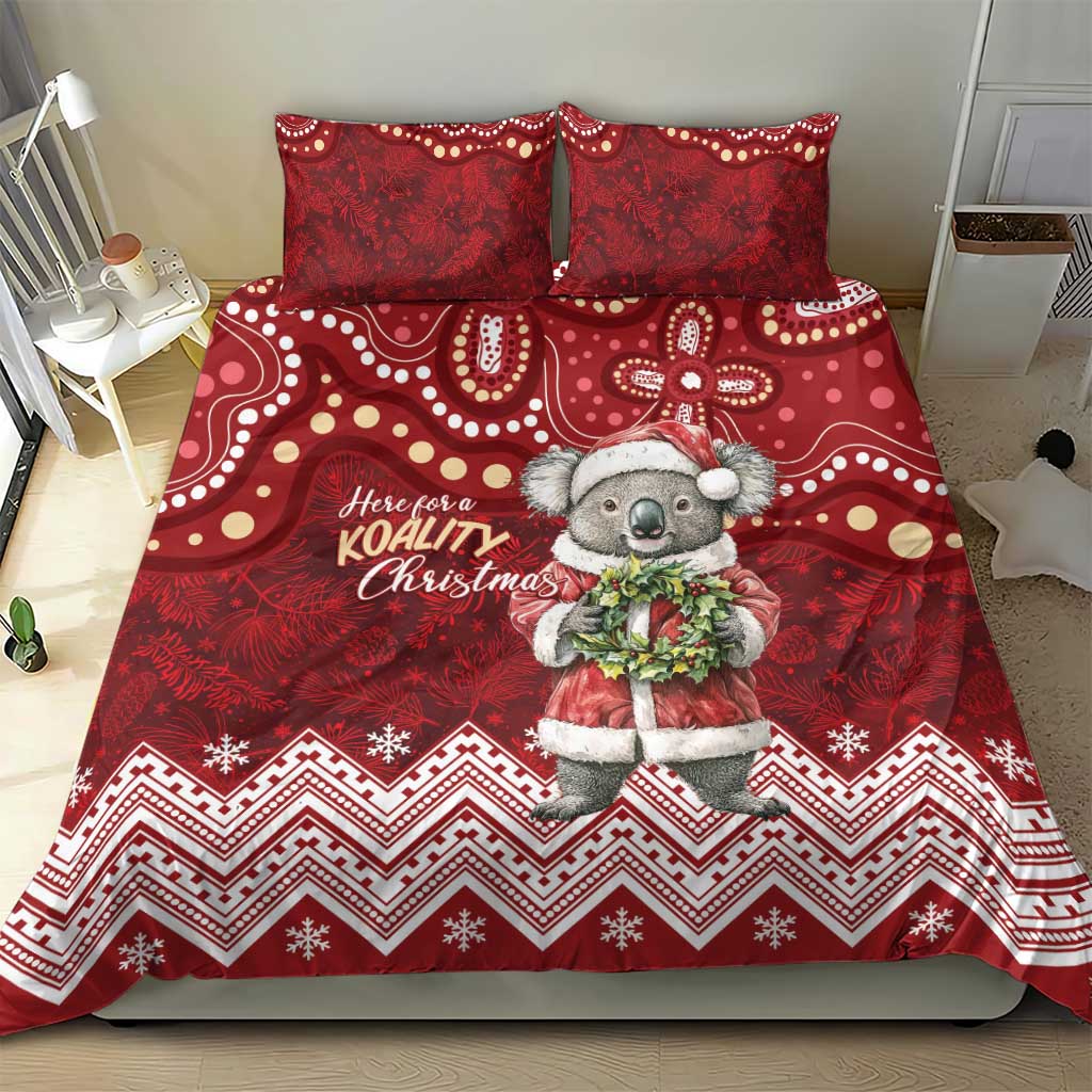 Here For A Koality Xmas Australia Abogirinal Bedding Set Santa Koala - Aussie Hoodie