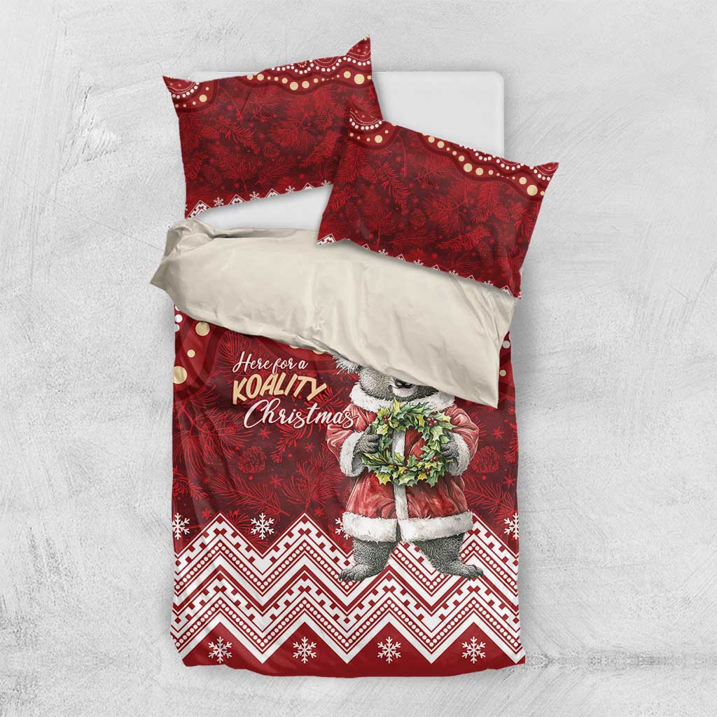 Here For A Koality Xmas Australia Abogirinal Bedding Set Santa Koala - Aussie Hoodie
