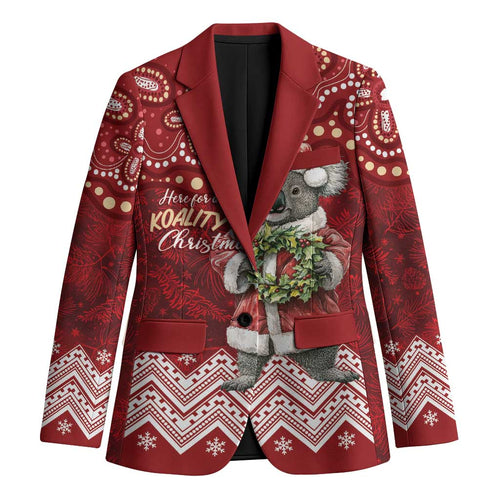 Here For A Koality Xmas Australia Abogirinal Blazer Santa Koala - Aussie Hoodie
