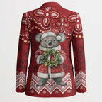 Here For A Koality Xmas Australia Abogirinal Blazer Santa Koala - Aussie Hoodie