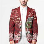 Here For A Koality Xmas Australia Abogirinal Blazer Santa Koala - Aussie Hoodie