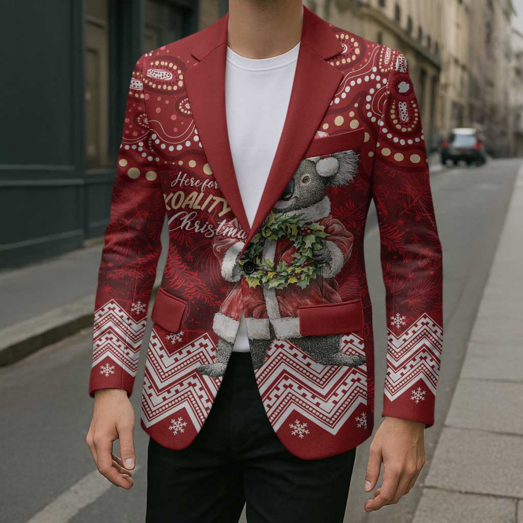 Here For A Koality Xmas Australia Abogirinal Blazer Santa Koala - Aussie Hoodie