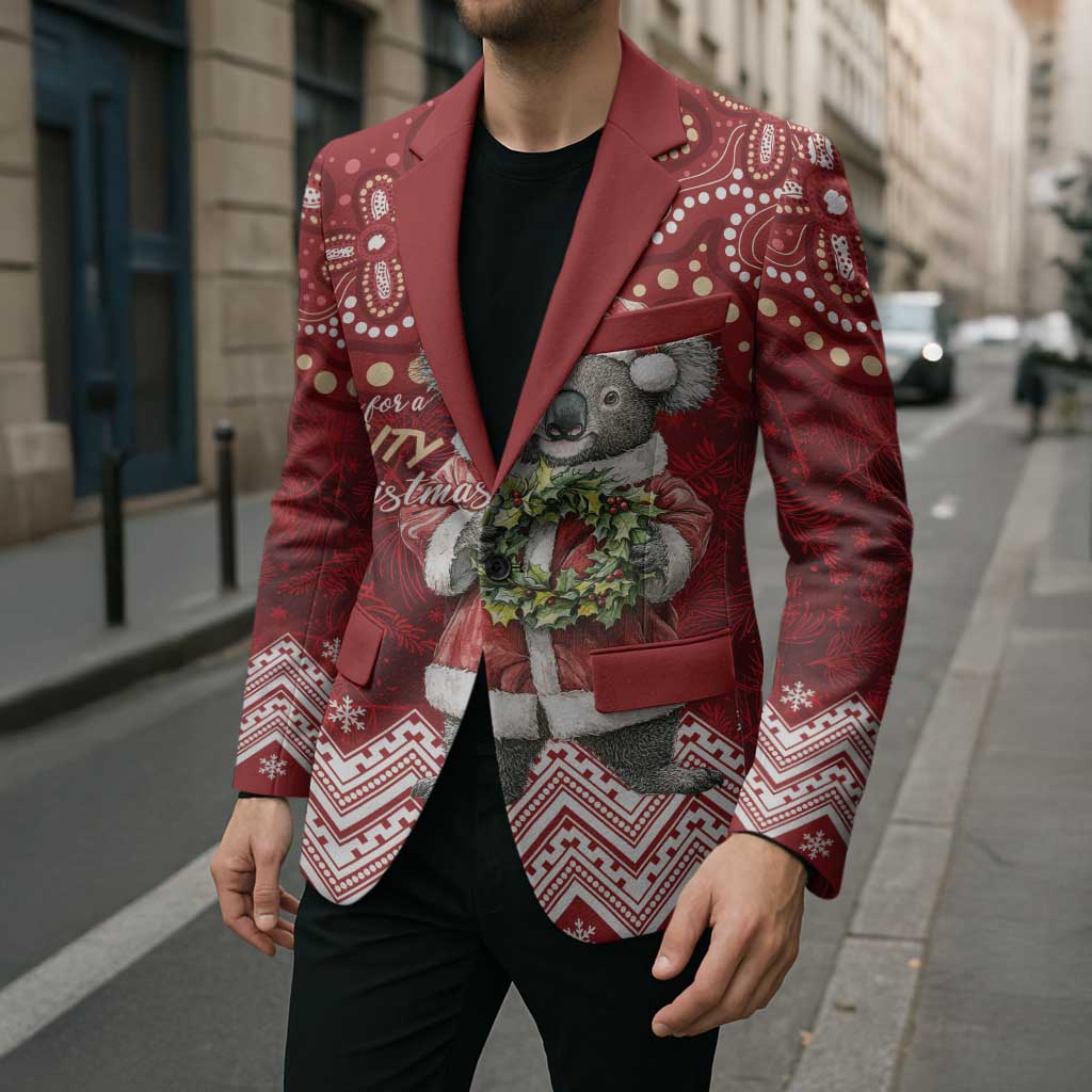 Here For A Koality Xmas Australia Abogirinal Blazer Santa Koala - Aussie Hoodie