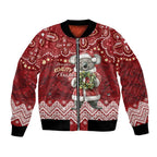Here For A Koality Xmas Australia Abogirinal Bomber Jacket Santa Koala - Aussie Hoodie