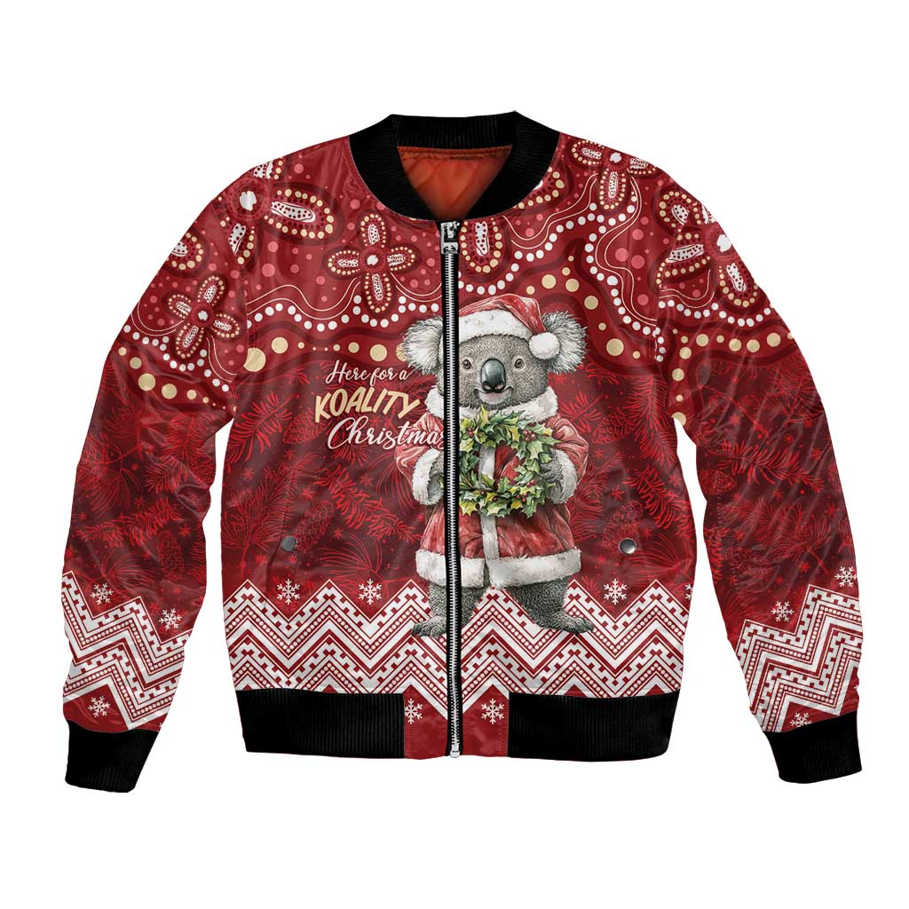Here For A Koality Xmas Australia Abogirinal Bomber Jacket Santa Koala - Aussie Hoodie