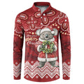 Here For A Koality Xmas Australia Abogirinal Button Sweatshirt Santa Koala - Aussie Hoodie