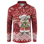 Here For A Koality Xmas Australia Abogirinal Button Sweatshirt Santa Koala - Aussie Hoodie